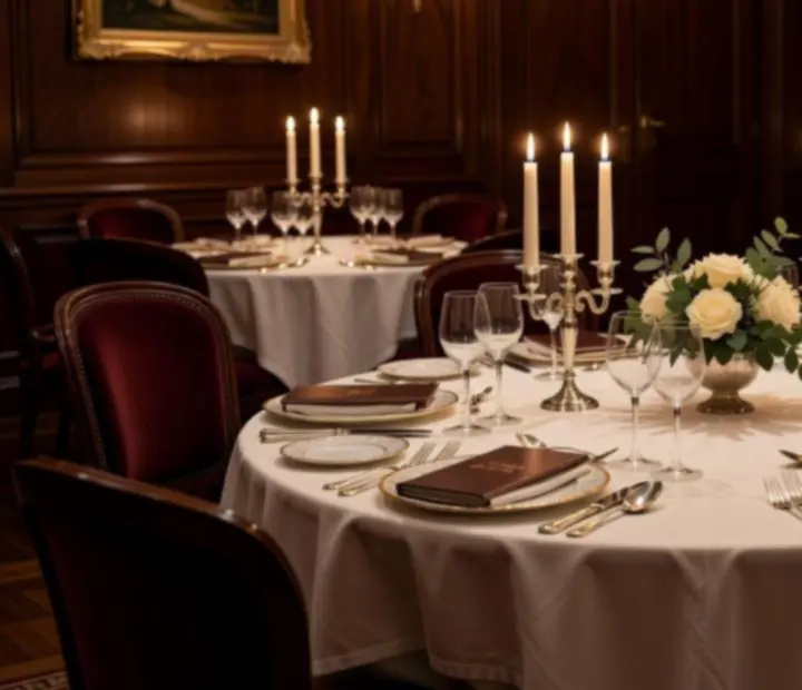 Salon privé élégant prêt pour un événement sur-mesure au sein du restaurant Plaza Nova Fr.