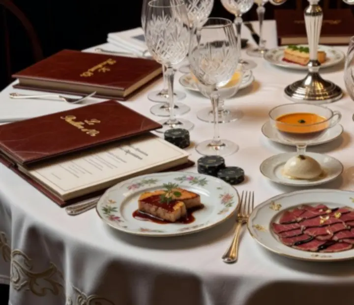 Table d'événement privé dressée avec bougies et vaisselle raffinée